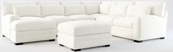Winston Foam Comfort 5-Piece Sectional with Left-Facing Chaise and Ottoman - Bantu Pearl