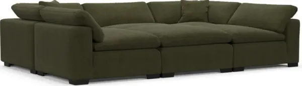 Plush Feathered Comfort 6-Piece Sectional - Marina Moss