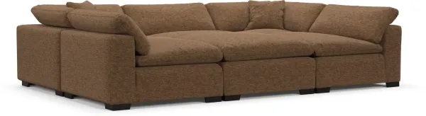 Plush Feathered Comfort Sectional - Balvi Truffle