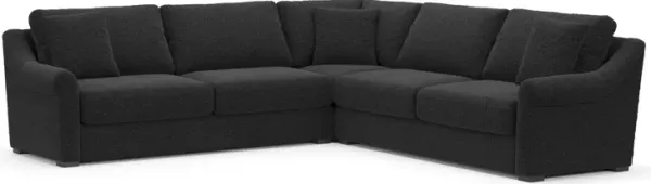 Bowery Foam Comfort 3-Piece Sleeper Sectional - Bloke Obsidian