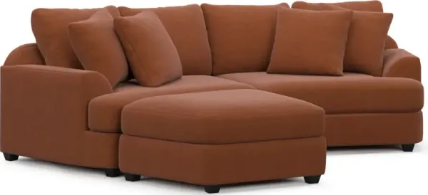 Skylar 3-Piece Sectional with Left-Facing Ottoman - Merrimac Brick