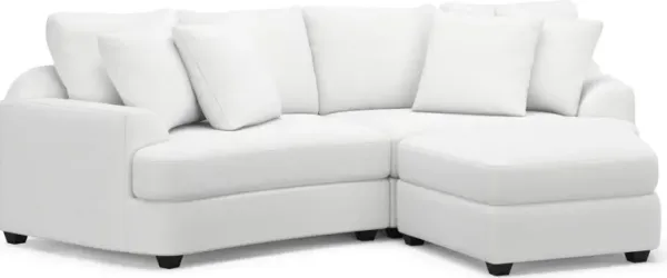 Skylar 3-Piece Sectional with Right-Facing Ottoman - Lovie Chalk