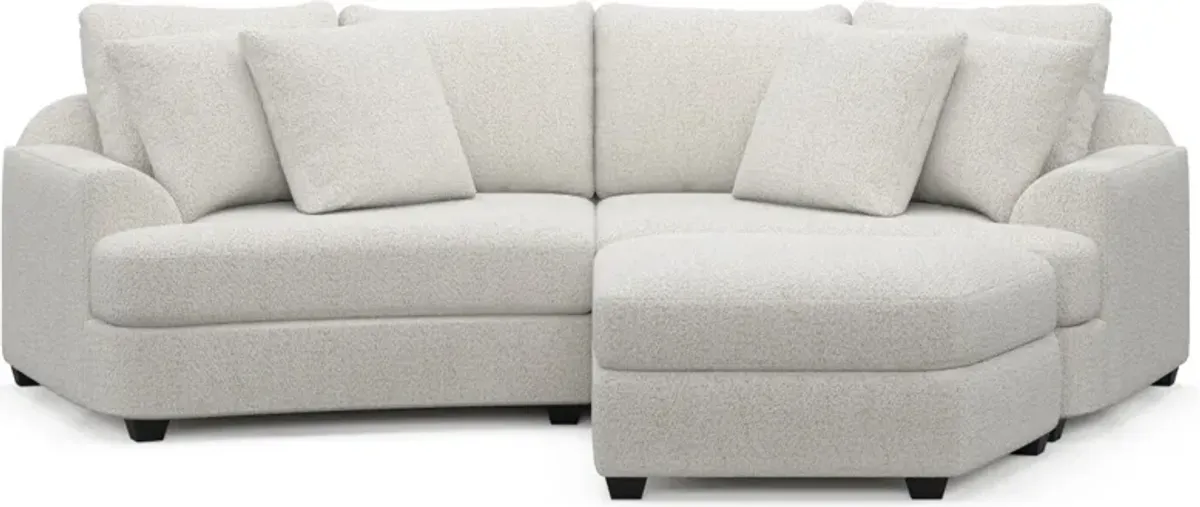 Skylar 3-Piece Sectional with Right-Facing Ottoman - River Rock Ivory