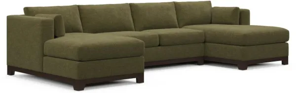 Brentwood Foam Comfort 3-Piece Sectional with Dual Chaise - Expedition Olive