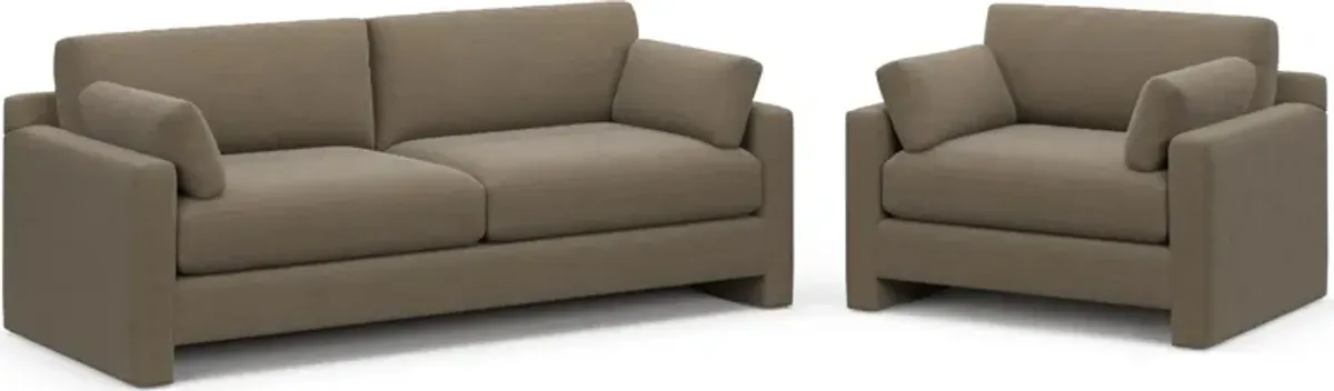 Forbes Foam Comfort 2 Pc. Living Room - Merrimac Brownstone