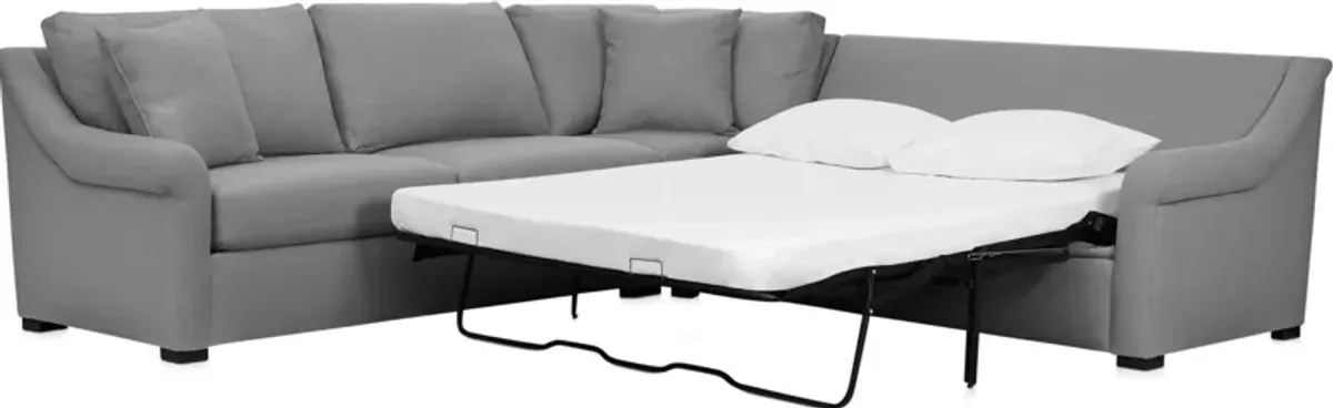 Bowery Foam Comfort 3-Piece Sleeper Sectional with Right-Facing Sleeper - Broderick Charcoal