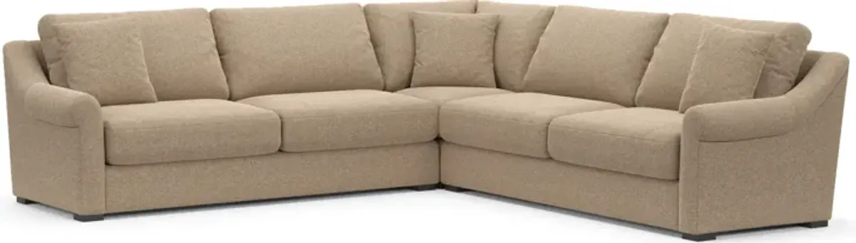 Bowery Foam Comfort 3-Piece Sleeper Sectional with Right-Facing Sleeper - Liv Wicker