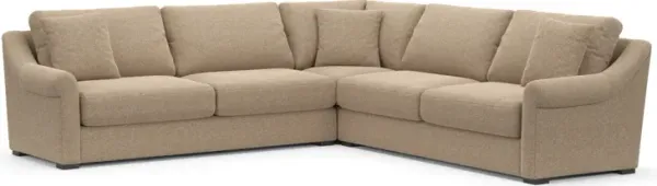 Bowery Foam Comfort 3-Piece Sleeper Sectional with Right-Facing Sleeper - Liv Wicker