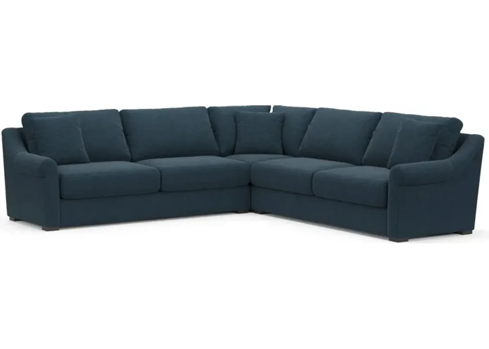 Bowery Foam Comfort 3-Piece Sleeper Sectional with Left-Facing Sleeper - Broderick Indigo