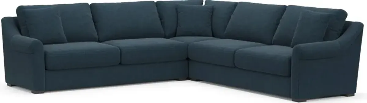 Bowery Foam Comfort 3-Piece Sleeper Sectional with Left-Facing Sleeper - Broderick Indigo