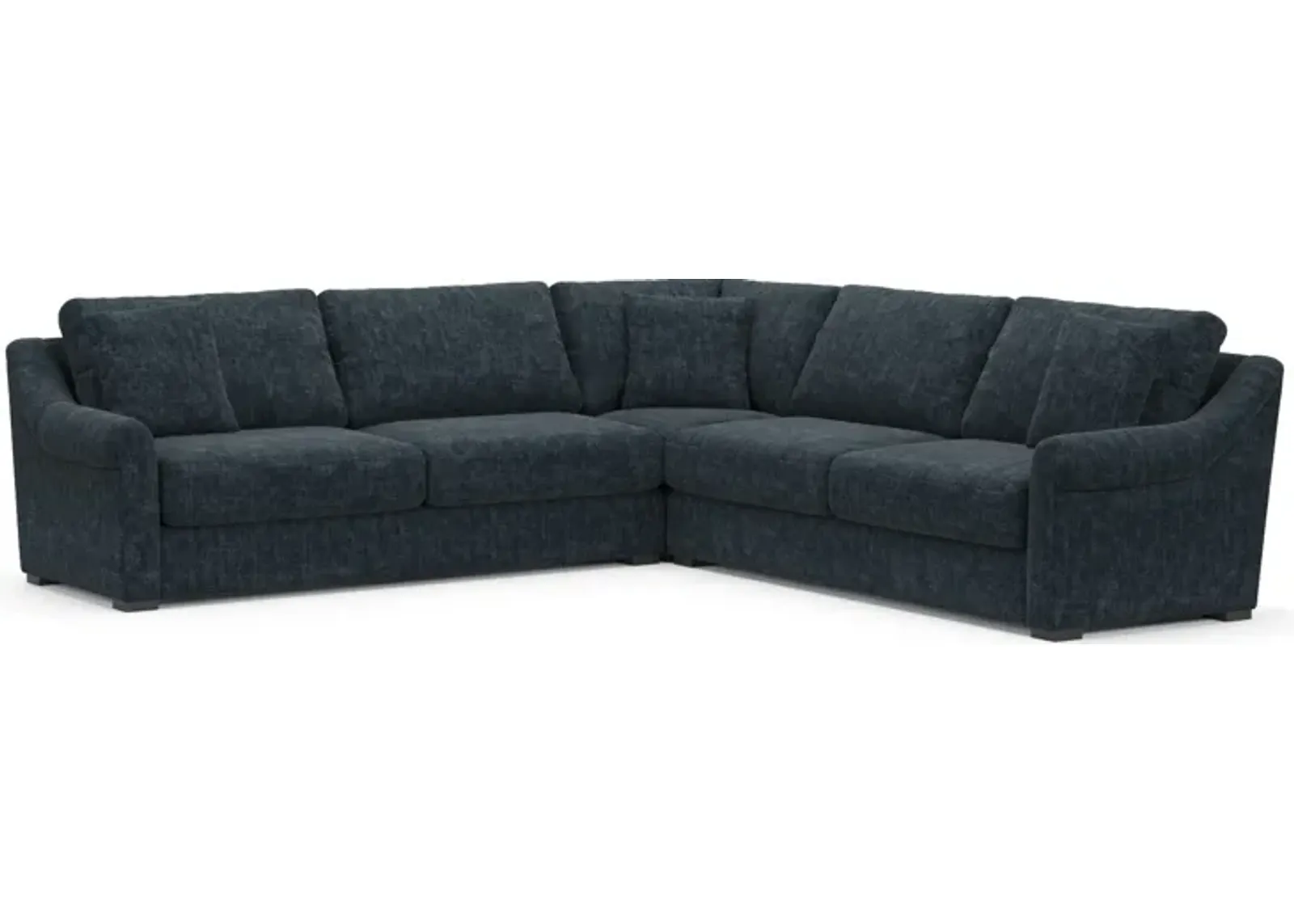 Bowery Foam Comfort 3-Piece Sleeper Sectional with Left-Facing Sleeper - Argo Navy