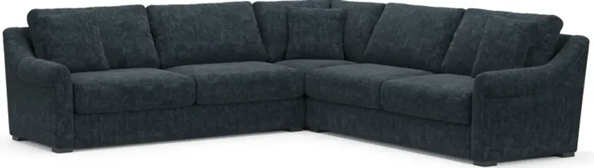 Bowery Foam Comfort 3-Piece Sleeper Sectional with Left-Facing Sleeper - Argo Navy