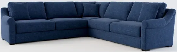 Bowery Foam Comfort 3-Piece Sleeper Sectional with Right-Facing Sleeper - Oslo Navy