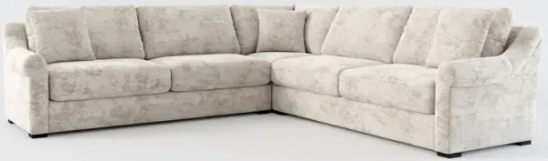 Bowery Foam Comfort 3-Piece Sleeper Sectional with Right-Facing Sleeper - Hearth Cement