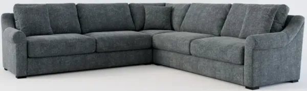 Bowery Foam Comfort 3-Piece Sleeper Sectional with Left-Facing Sleeper - Contessa Shadow