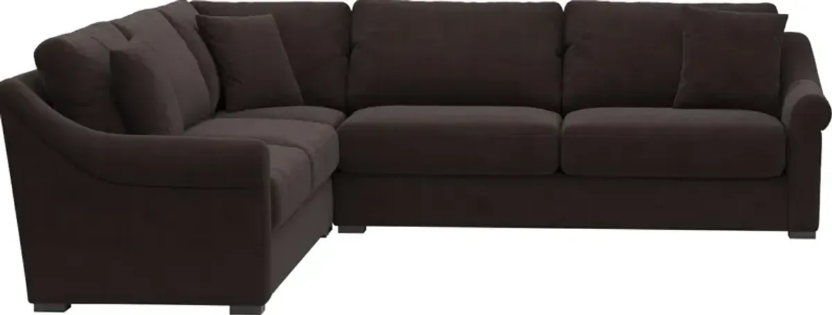 Bowery Foam Comfort Sleeper Sectional with Left-Facing Sleeper - Merrimac Dark Brown