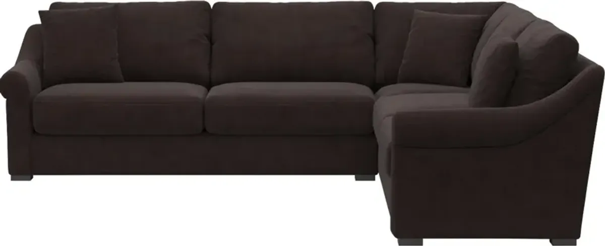 Bowery Foam Comfort Sleeper Sectional with Left-Facing Sleeper - Merrimac Dark Brown