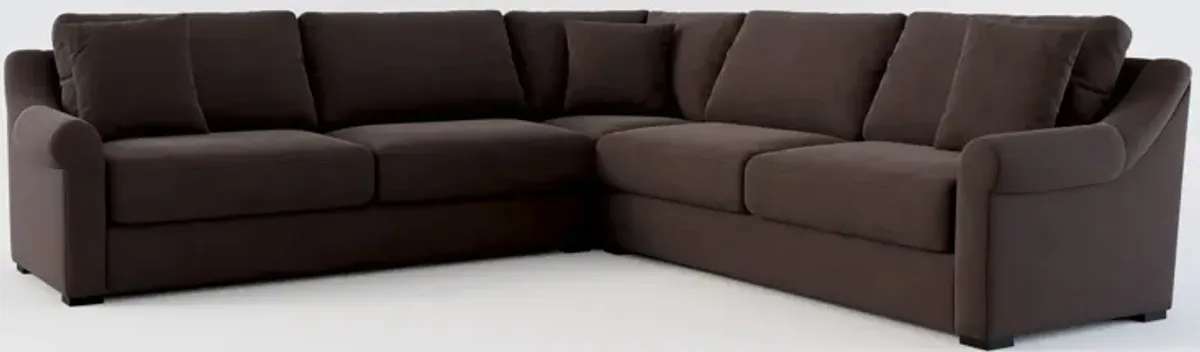 Bowery Foam Comfort Sleeper Sectional with Left-Facing Sleeper - Merrimac Dark Brown