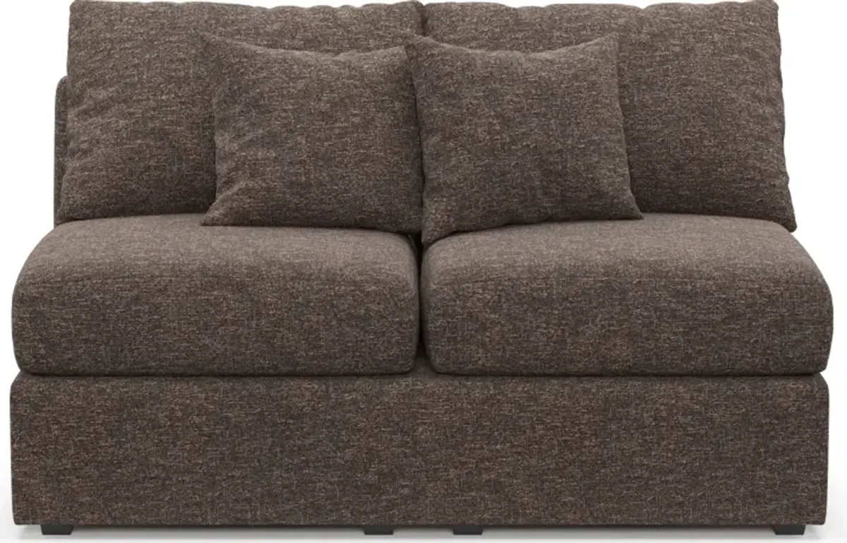 Nest Hybrid Comfort Armless Loveseat - M Walnut