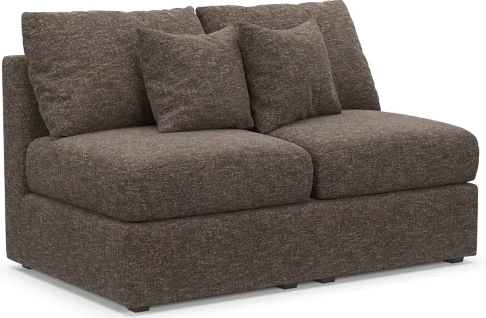 Nest Hybrid Comfort Armless Loveseat - M Walnut