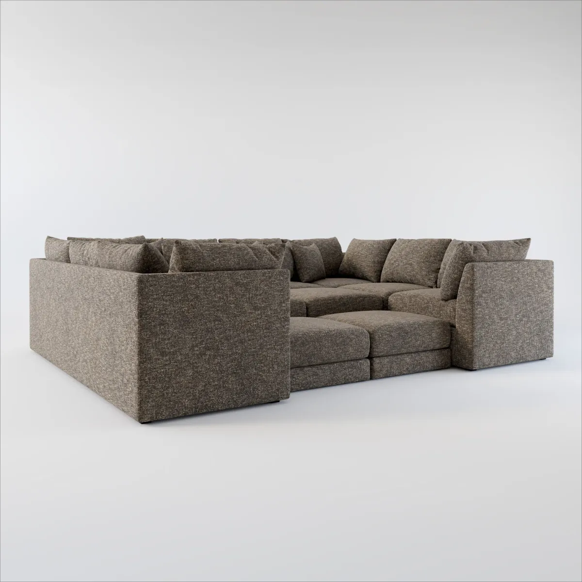 Nest Hybrid Comfort 9-Piece Pit Sectional - M Walnut