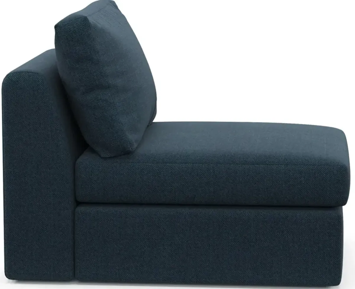 Collin Foam Comfort Eco Performance Fabric Armless Chair - Broderick Indigo