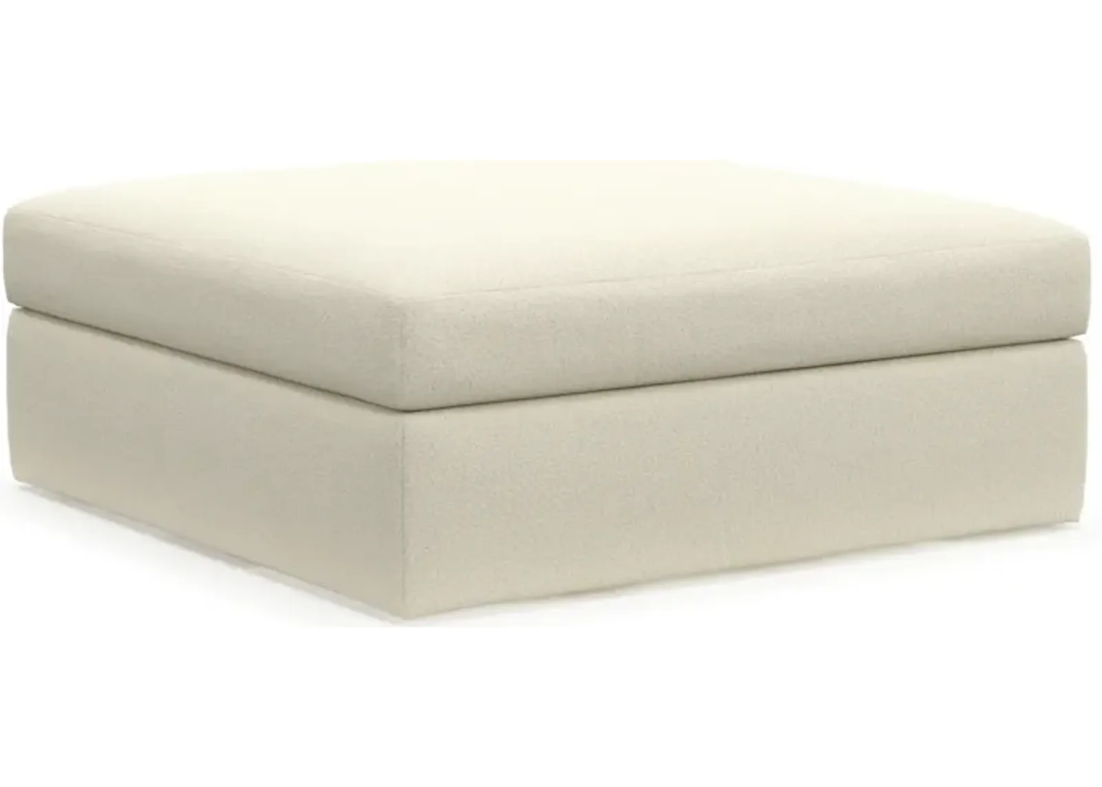 Collin Hybrid Comfort Eco Performance Fabric Ottoman - Fincher Ivory