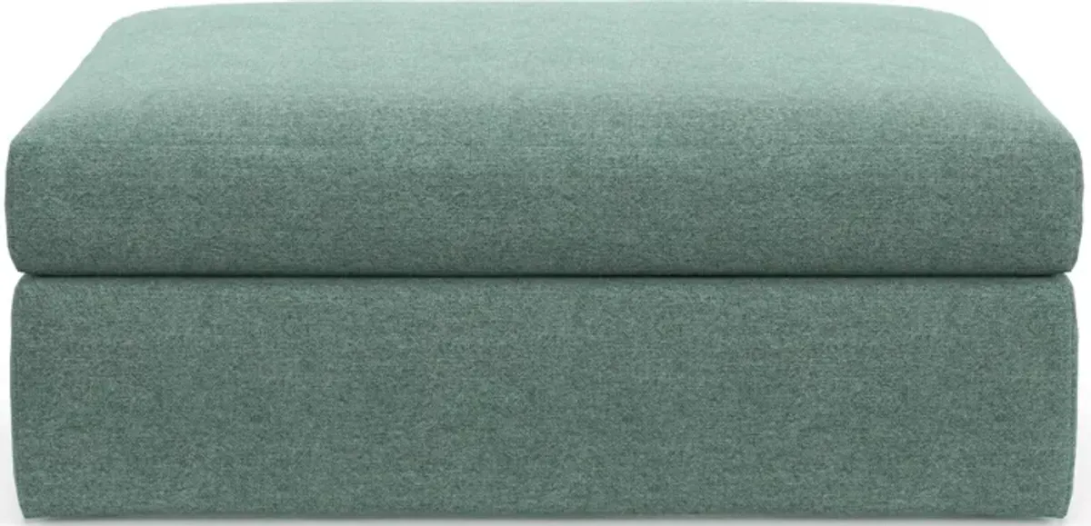 Collin Foam Comfort Eco Performance Fabric Ottoman - Bridger Jade