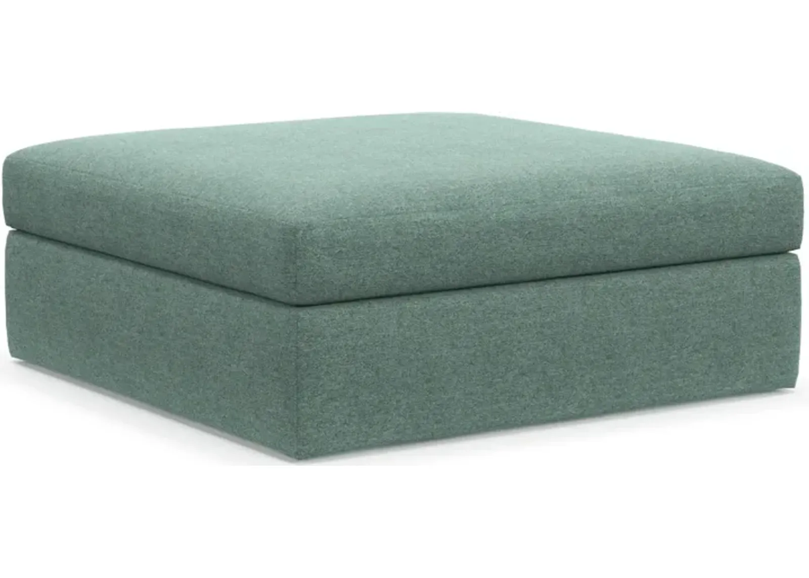 Collin Foam Comfort Eco Performance Fabric Ottoman - Bridger Jade