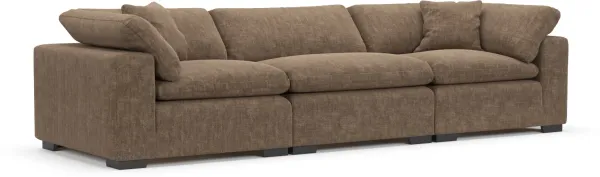 Plush Feathered Comfort Eco Performance Fabric 3-Piece Sofa - Argo Java