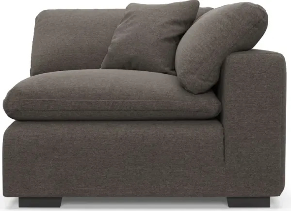 Plush Feathered Comfort Eco Performance Fabric Corner Chair - Presidio Steel