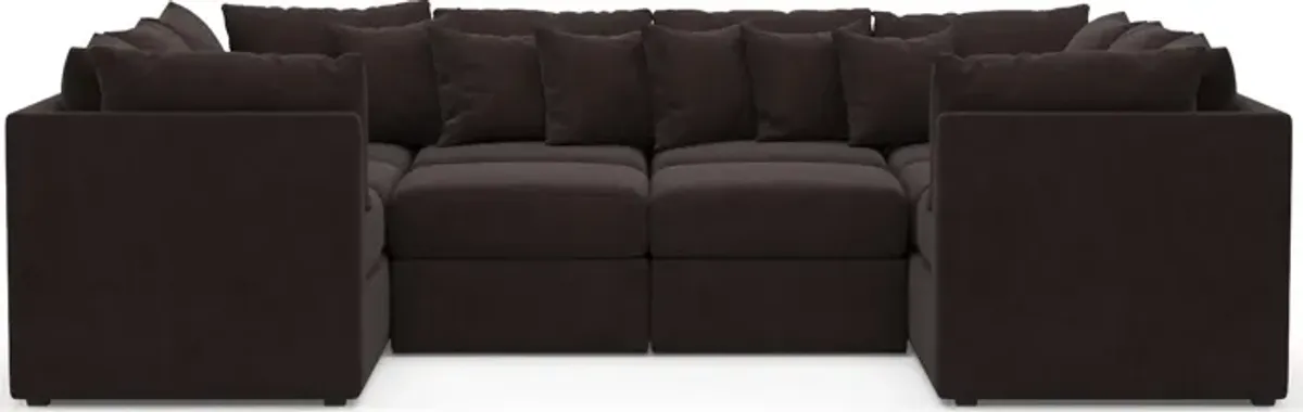 Nest Hybrid Comfort 5-Piece Pit Sectional - Merrimac Dark Brown