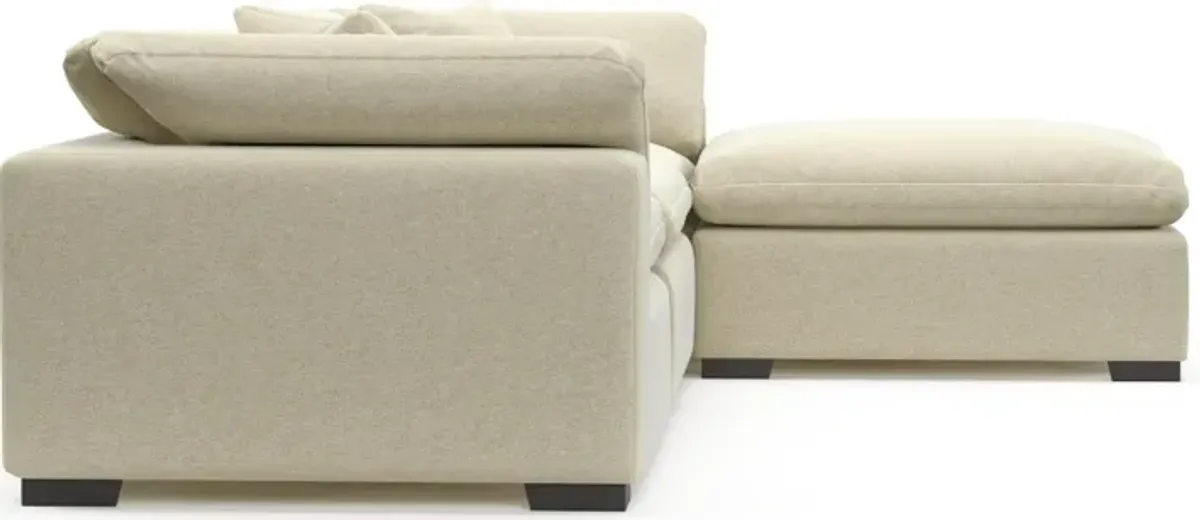 Plush Feathered Comfort Eco Performance Fabric 3-Piece Sofa and Ottoman - Bridger Shell