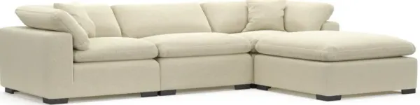 Plush Feathered Comfort Eco Performance Fabric 3-Piece Sofa and Ottoman - Bridger Shell