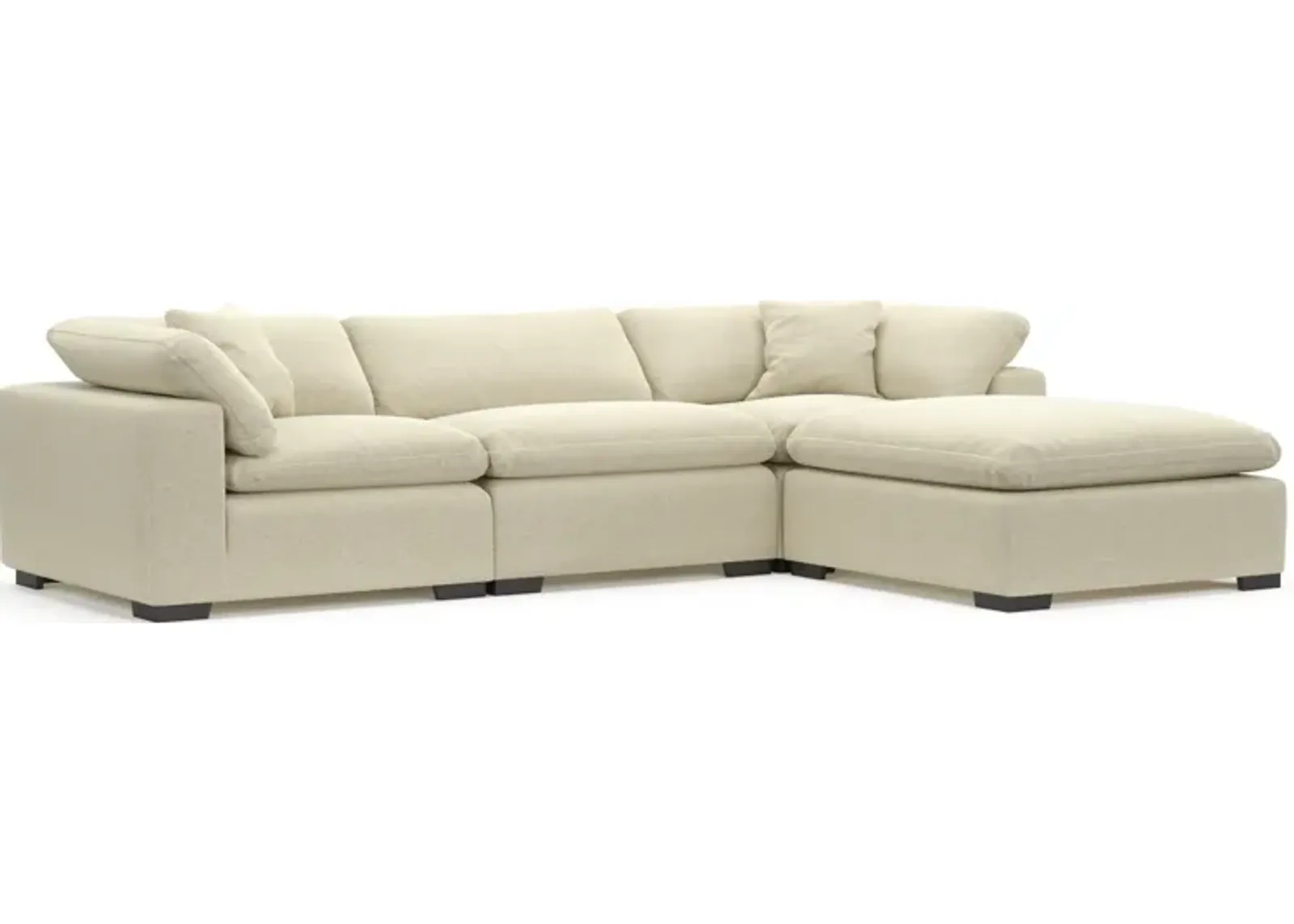 Plush Feathered Comfort Eco Performance Fabric 3-Piece Sofa and Ottoman - Bridger Shell