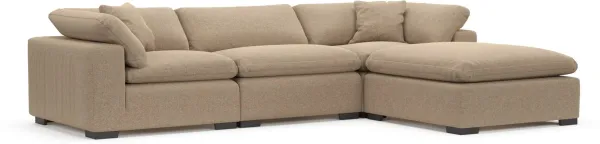 Plush Feathered Comfort Eco Performance Fabric 3-Piece Sofa and Ottoman - Liv Wicker