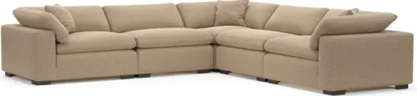 Plush Feathered Comfort Eco Performance Fabric 5-Piece Sectional - Liv Wicker