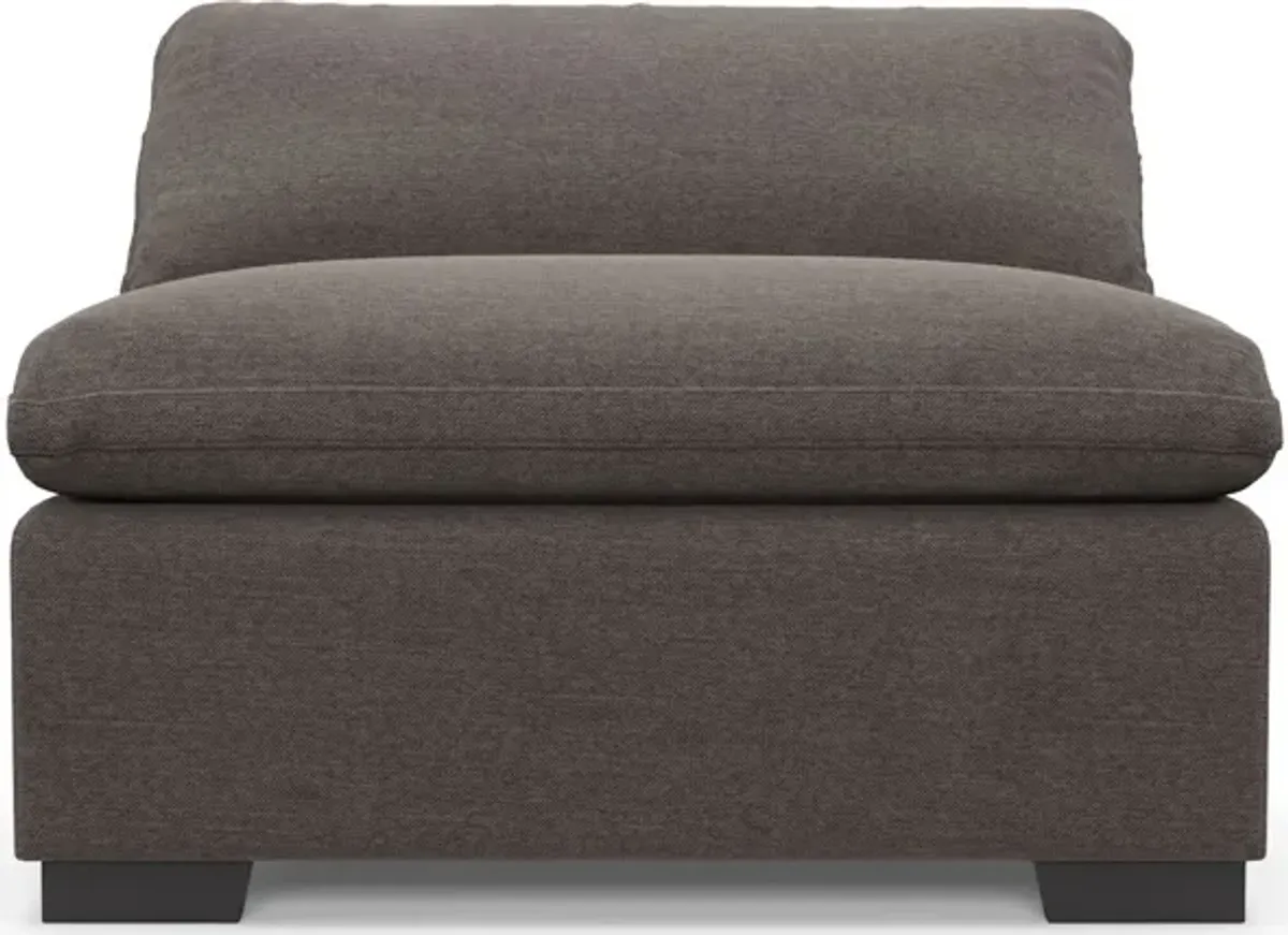 Plush Feathered Comfort Eco Performance Fabric Armless Chair - Presidio Steel