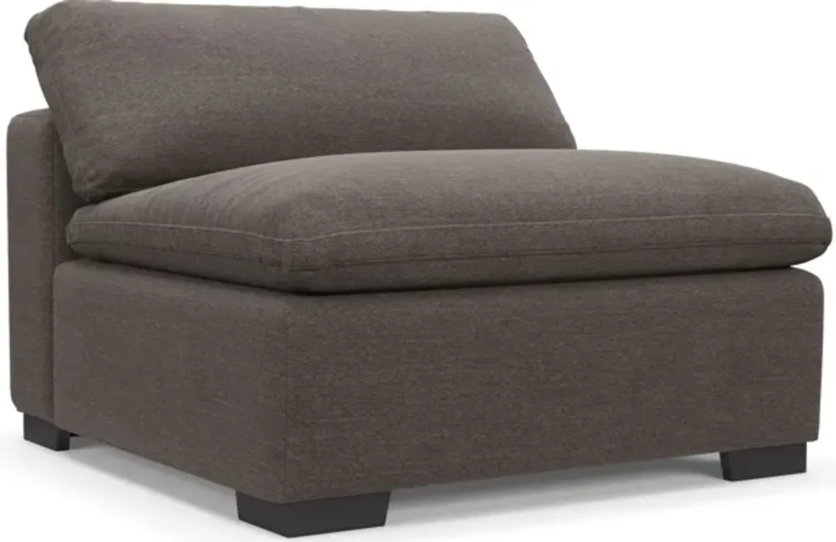 Plush Feathered Comfort Eco Performance Fabric Armless Chair - Presidio Steel
