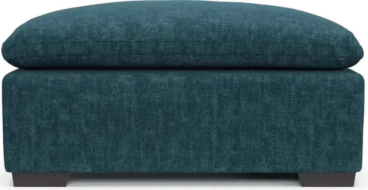 Plush Feathered Comfort Eco Performance Fabric Ottoman - Argo Tropic