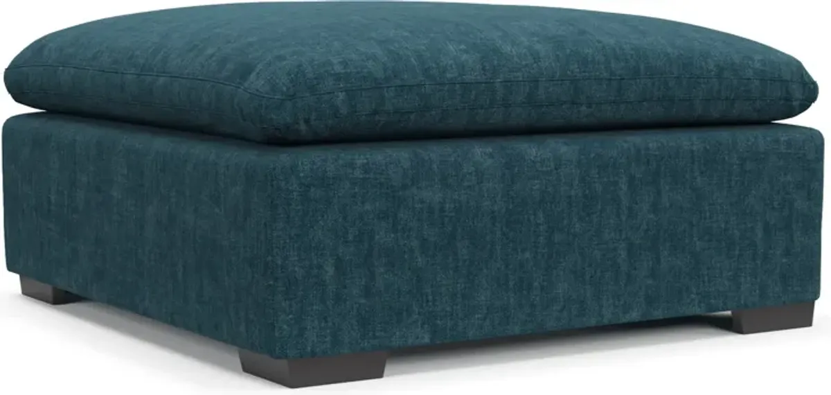 Plush Feathered Comfort Eco Performance Fabric Ottoman - Argo Tropic