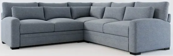 Winston Hybrid Comfort Eco Performance 3-Piece Sectional - Bridger Navy