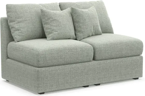 Nest Hybrid Comfort Eco Performance Armless Loveseat - Broderick Sea Glass