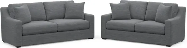 Dobson Foam Comfort 2 Pc. Living Room - Dudley Indigo