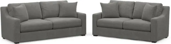 Dobson Foam Comfort 2 Pc. Living Room - Living Large Charcoal