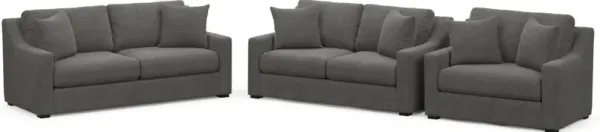 Dobson Foam Comfort 3 Pc. Living Room - Curious Charcoal