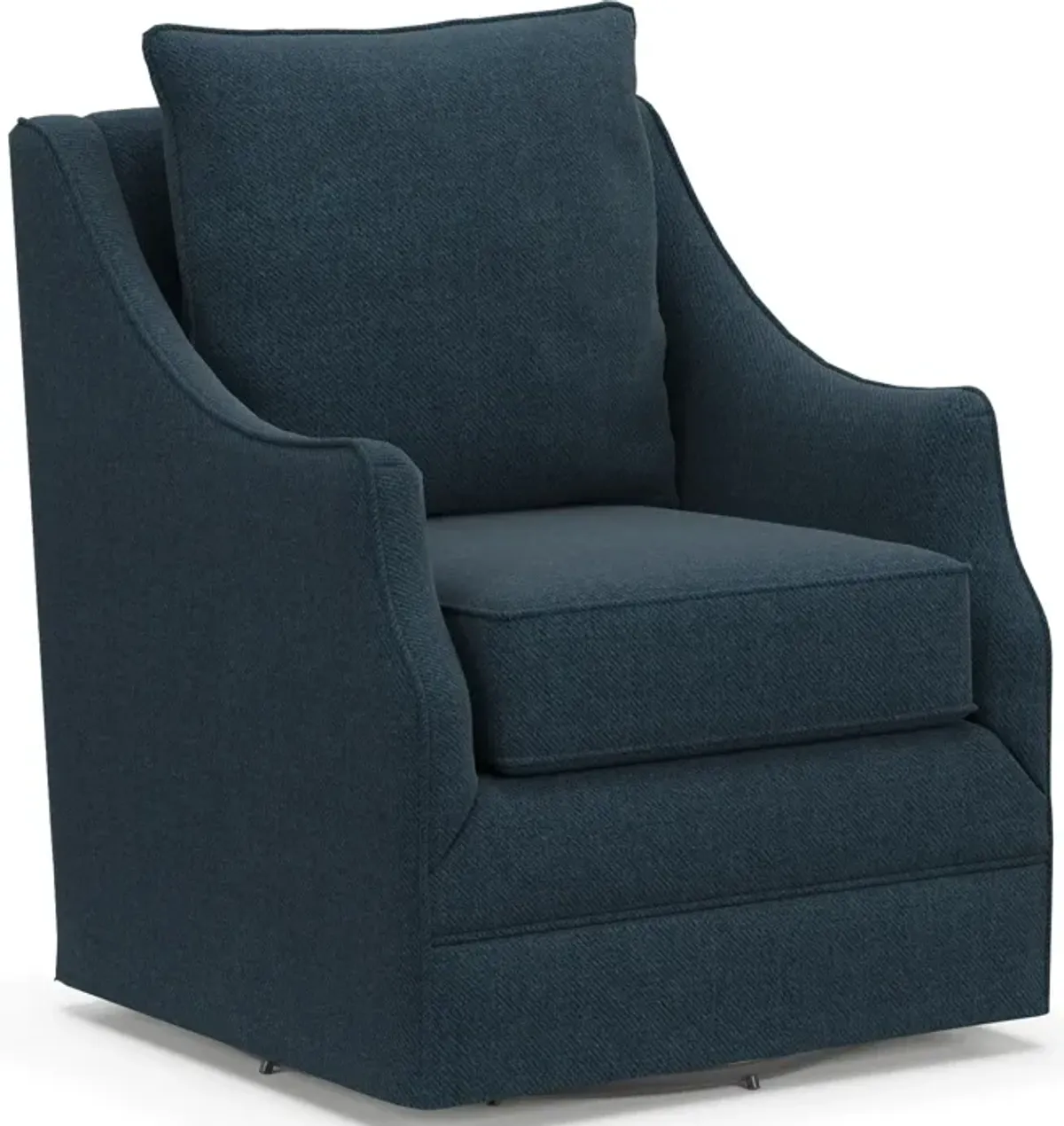 Mara Swivel Accent Chair - Broderick Indigo