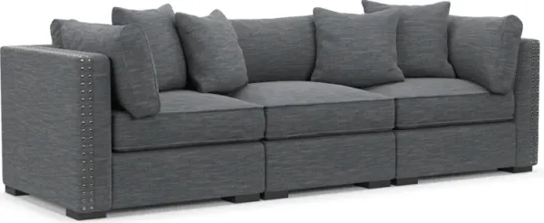 Abington Foam Comfort 3-Piece Sofa - Dudley Indigo