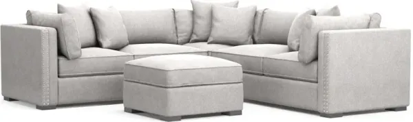 Abington Foam Comfort 3-Piece Sectional and Ottoman - Burmese Granite