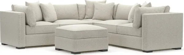 Abington Foam Comfort 3-Piece Sectional and Ottoman - Muse Stone